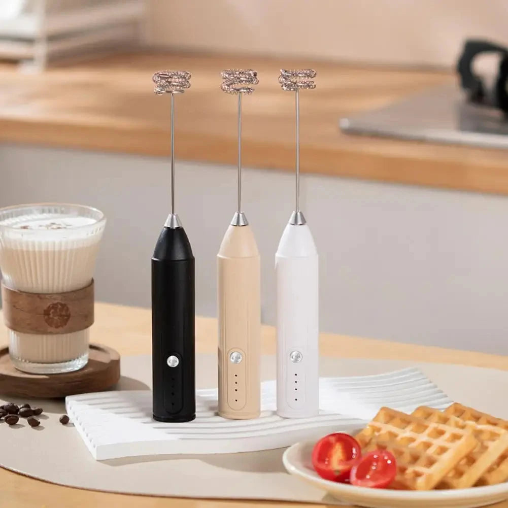 Trådlös USB Elektrisk Mjölkskummare - Handhållen Kaffe- och Äggvisp med 3 Hastigheter - Multifunktionell Kökshjälp