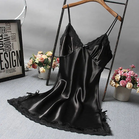 Snygg Spetsklädd Nattklänning - Sensuell Brudnättkjol för Sova och Avkoppling. Kvinnlig Spetsig Nattplagg - Eleganta Nattgowns för Eftermiddagsmys.