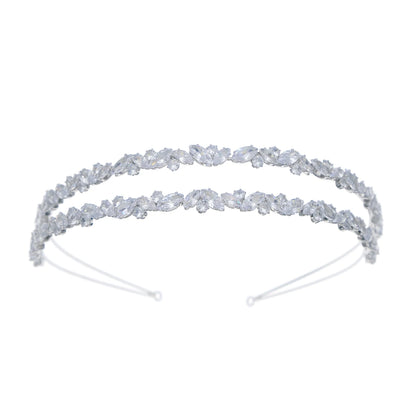Fashion Zircon Headbands for Women Bridal Wedding Hair Accessories Silver Color Hairband Luxury Hair Jewelry Party Headpiece