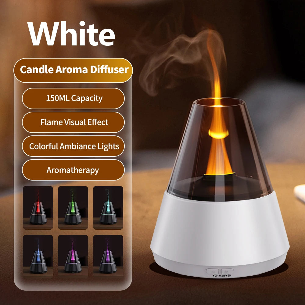 Färggrann Luftfuktare med Aromadiffusor - USB-laddad Essential Oils Sprayer och Stämningsfull Lampljus för Hemmet