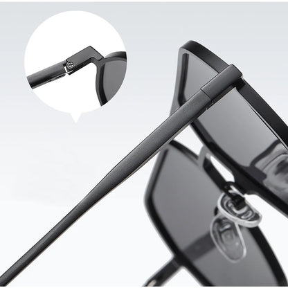 Lyxiga Metallisk Photochromic Solglasögon för Män och Kvinnor - Fashion Polariserade Sunglasses - Stiliga Kameleon Antiglans Körtillägg UV400