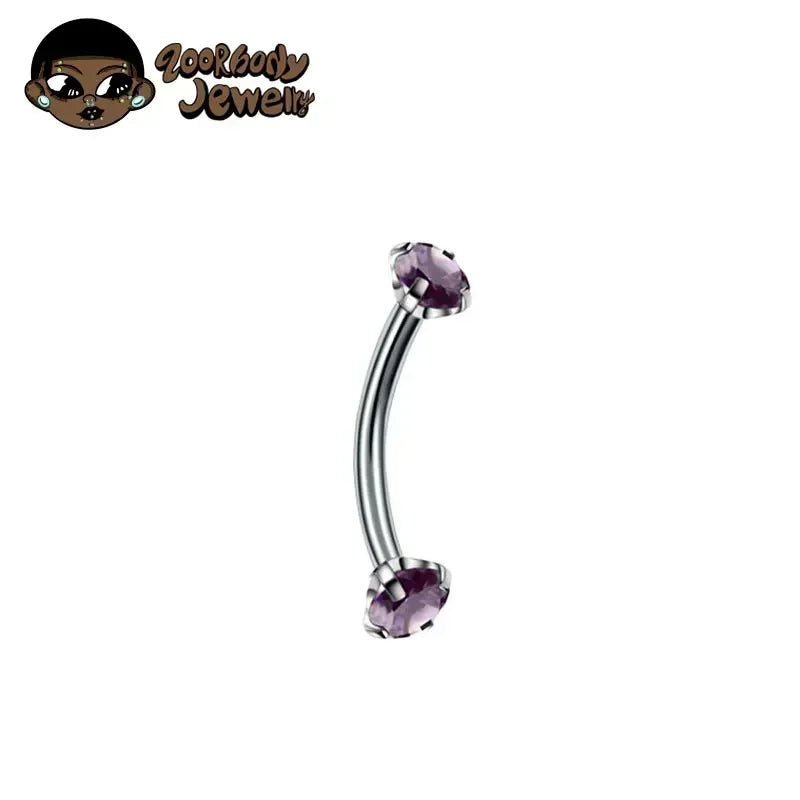 F136 Titanium Classic Eyebrow Piercing Inlaid Opal Zircon 16G Internal Thread Banana Curved Lip Navel Piercing Piercing Jewelry