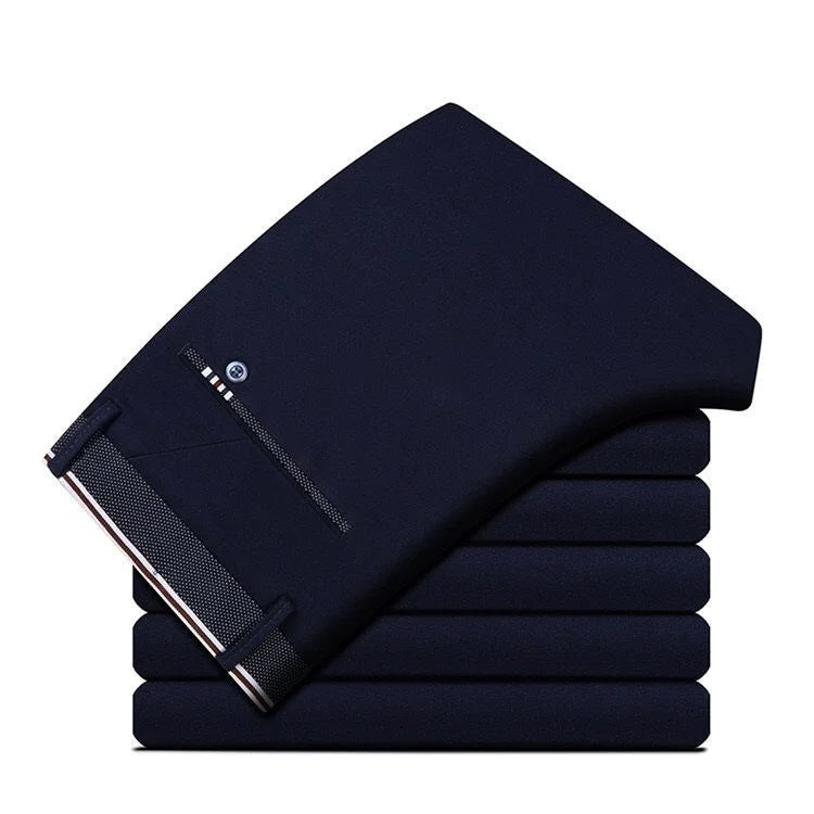 Elegant Herrbyxor - Slim Fit Kontorsbyxor för Vår och Höst - Koreansk Stil i Rakt Snitt för Avslappnad Streetwear