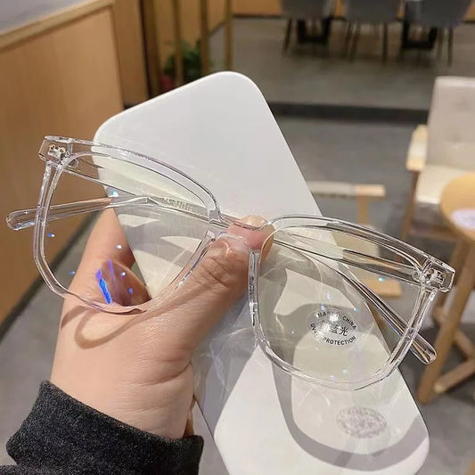 Retro Anti-Blåljus Glasögon för Kvinnor - Eleganta Ram med Platt Design för Skydd och Stil