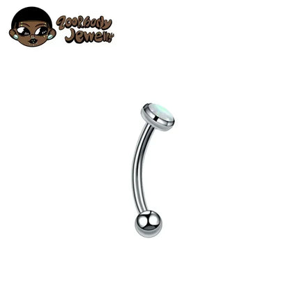 F136 Titanium Classic Eyebrow Piercing Inlaid Opal Zircon 16G Internal Thread Banana Curved Lip Navel Piercing Piercing Jewelry