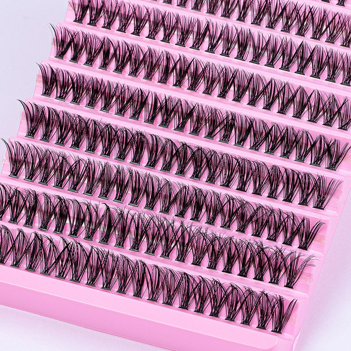 DIY Ögonfransförlängningsset med 200 St Individuella D Curl Fransar - Blandning av 8-16mm Kluster med Fransplockare