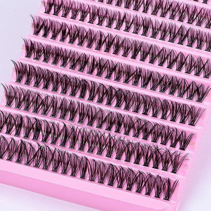 DIY Ögonfransförlängningsset med 200 St Individuella D Curl Fransar - Blandning av 8-16mm Kluster med Fransplockare