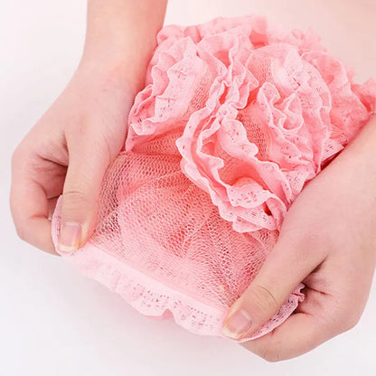 Mjuk Badskrubb med Blomformad Bubbelpuff - Avkopplande Duschsvamp och Ryggborste för Lyxiga Badupplevelser