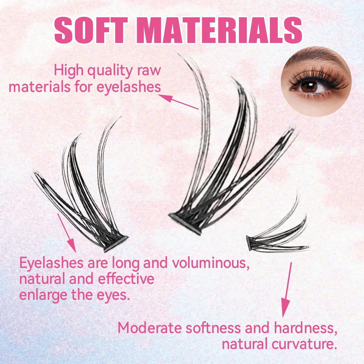 DIY Ögonfransförlängningskit - 200 PCS Klusterfransar med Lim och Förseglingsverktyg för perfekt Ögonmakeup
