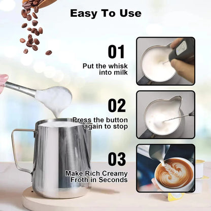 Trådlös USB Elektrisk Mjölkskummare - Handhållen Kaffe- och Äggvisp med 3 Hastigheter - Multifunktionell Kökshjälp