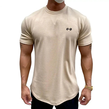 2025 Men T-shirt Male Sports Gym Muscle Fitness T Shirt Blouses Loose Half Sleeve Summer Bodybuilding Tee Tops Men's Clothing