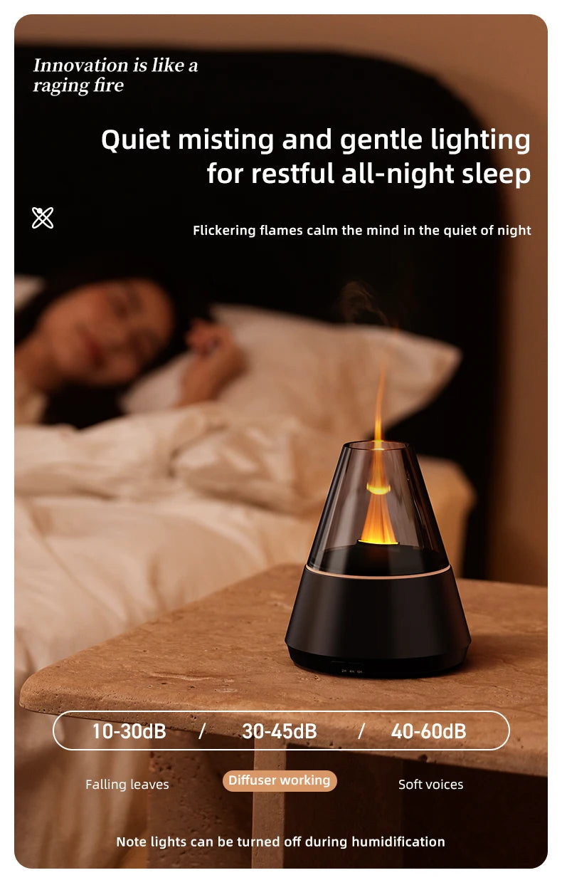 Färggrann Luftfuktare med Aromadiffusor - USB-laddad Essential Oils Sprayer och Stämningsfull Lampljus för Hemmet
