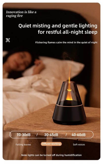 Färggrann Luftfuktare med Aromadiffusor - USB-laddad Essential Oils Sprayer och Stämningsfull Lampljus för Hemmet