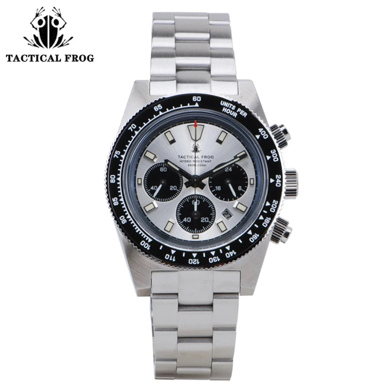 Taktisk Groda 41mm Herrkronograf - VS75 Solarkvartsrörelse, Vattentålig Safir, Grön C3 Luminös Ur