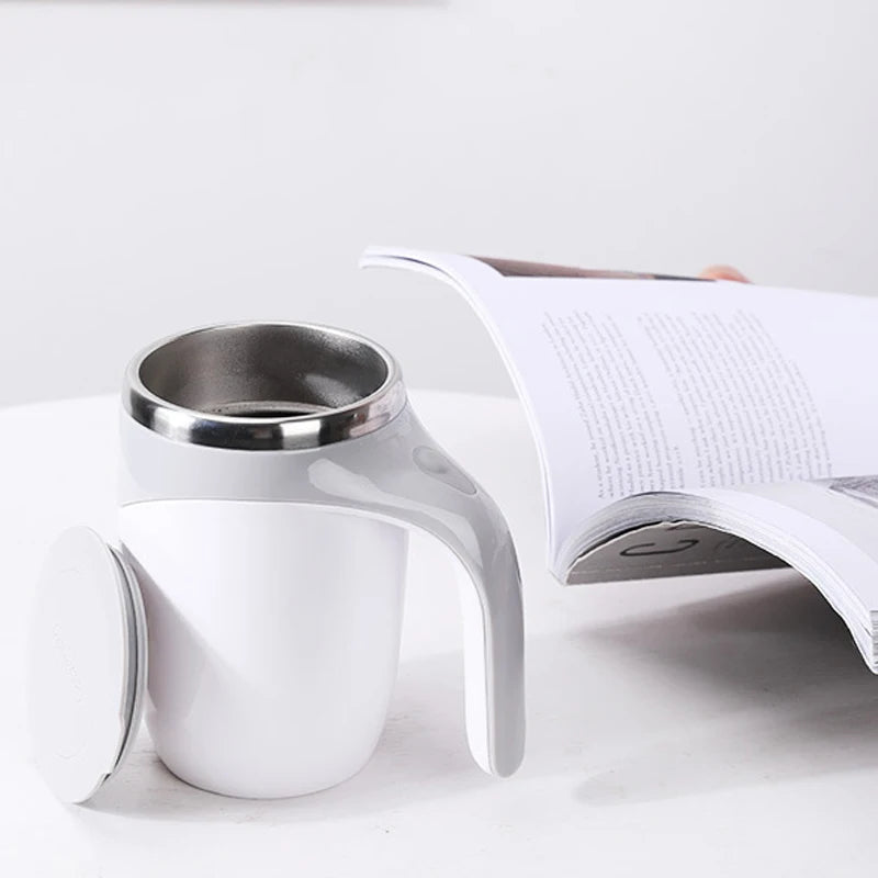Automatisk Rörande Kopp - Uppladdningsbar Bärbar Kaffemugg i Rostfritt Stål med Magnetisk Roterande Teknik - Perfekt för Hemmet