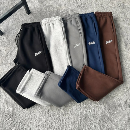 Retro Stil Lösa Raka Ben Casual Byxor - Amerikansk Trend Harajuku Gatustil för Män - Höga Midja Sportiga Byxor