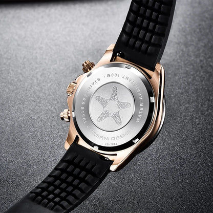 Stilren 40mm V2 PAGANI DESIGN Herrklocka - Saffirglas Retro Kranögraf med Vattentålig Rostfritt Stål - Eleganta Relogio för Män