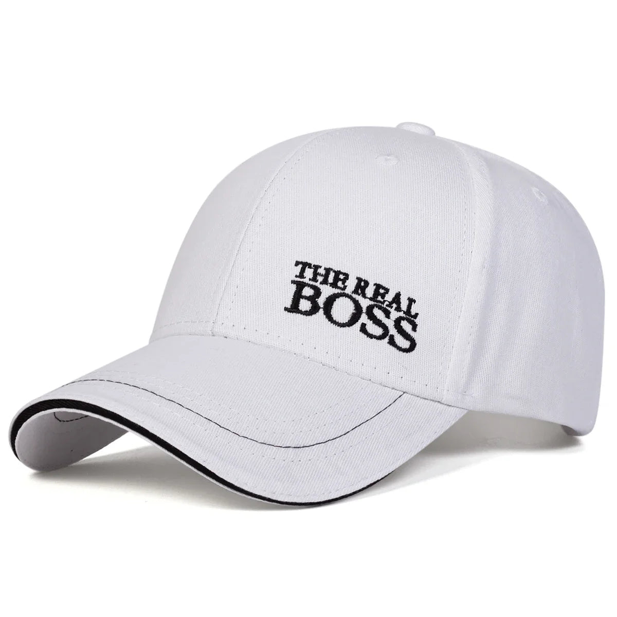 Unisex Baseballkeps med Broderat 'THE REAL BOSS' – Justerbar Casual Keps för Vår och Höst, Perfekt för Utomhusbruk och Hip Hop-stil. Solskyddande Hatt.