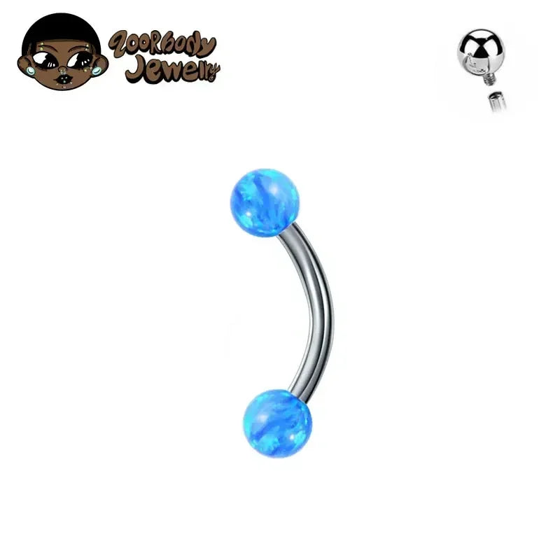 F136 Titanium Classic Eyebrow Piercing Inlaid Opal Zircon 16G Internal Thread Banana Curved Lip Navel Piercing Piercing Jewelry