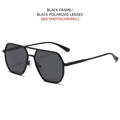 Lyxiga Metallisk Photochromic Solglasögon för Män och Kvinnor - Fashion Polariserade Sunglasses - Stiliga Kameleon Antiglans Körtillägg UV400