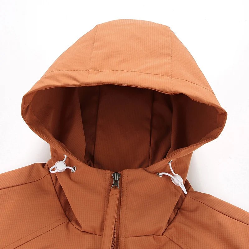 CHRLCK Men Hiking Jacket Outdoor Waterproof Fishing Hooded Sport Jacket Adjustable Drawstring Travel Jacket Mountaineering Coat - Hamora