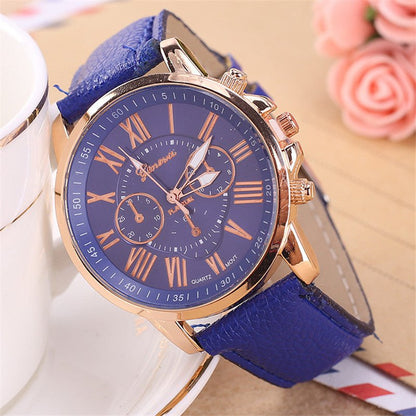 Fashion Three Eyes Roman Quartz Watch Women's Electronic Quartz Strap Watch - Hamora