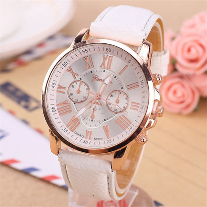 Fashion Three Eyes Roman Quartz Watch Women's Electronic Quartz Strap Watch - Hamora