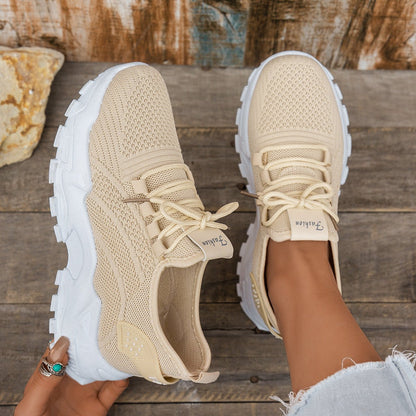 Flyknit Mesh Women's Thin Breathable Sports Casual Shoes - Hamora
