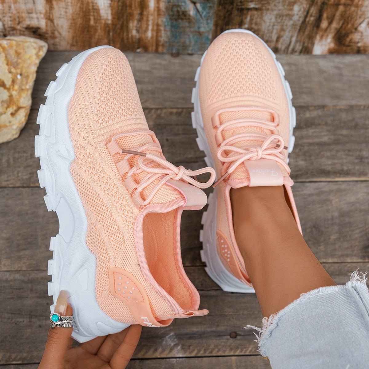 Flyknit Mesh Women's Thin Breathable Sports Casual Shoes - Hamora