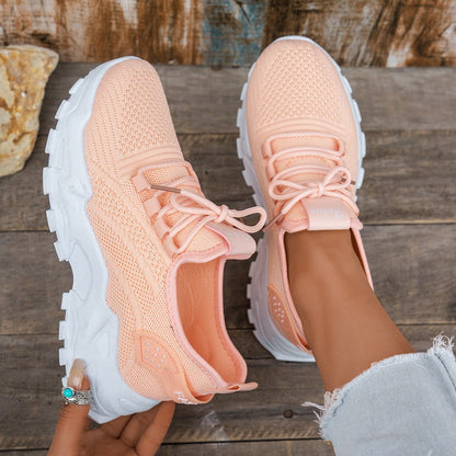 Flyknit Mesh Women's Thin Breathable Sports Casual Shoes - Hamora