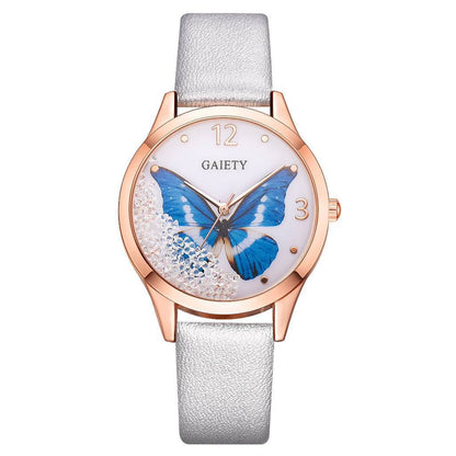 Gaiety Brand Women Watches Luxury Removable Rhinestone Butterfly Watches Ladies Leather Dress Ladies Wrist Watches Female Clock - Hamora
