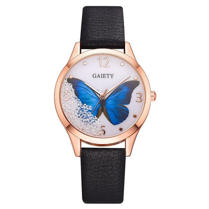 Gaiety Brand Women Watches Luxury Removable Rhinestone Butterfly Watches Ladies Leather Dress Ladies Wrist Watches Female Clock - Hamora