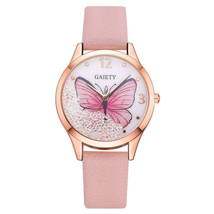 Gaiety Brand Women Watches Luxury Removable Rhinestone Butterfly Watches Ladies Leather Dress Ladies Wrist Watches Female Clock - Hamora