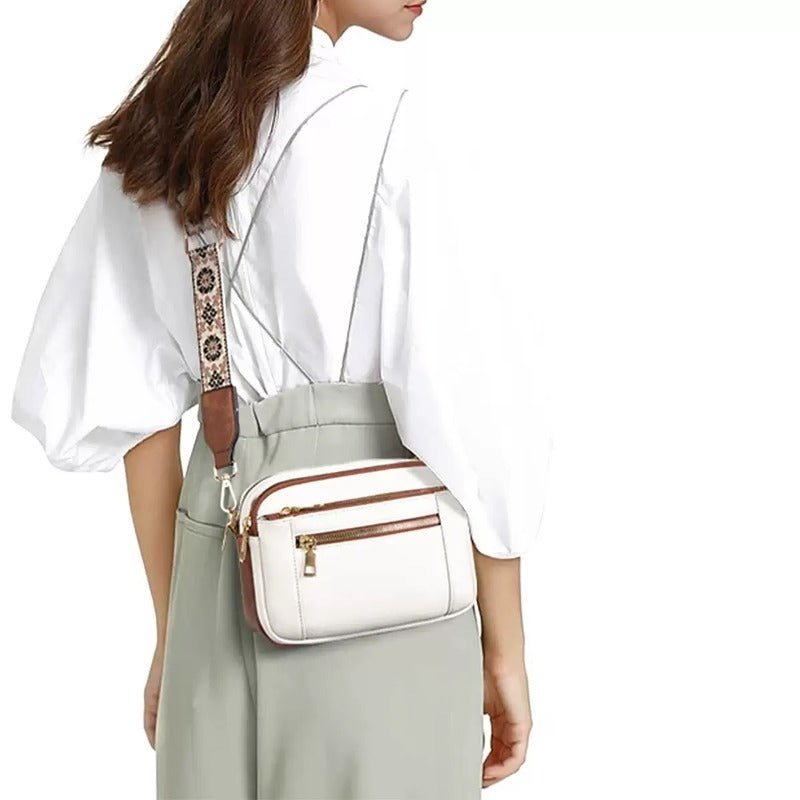 Ladies' Small Square Bag Two - tone Leather Crossbody Bag Large - capacity PU Crossbody Wallet Multi - functional For Women's Bag - Hamora
