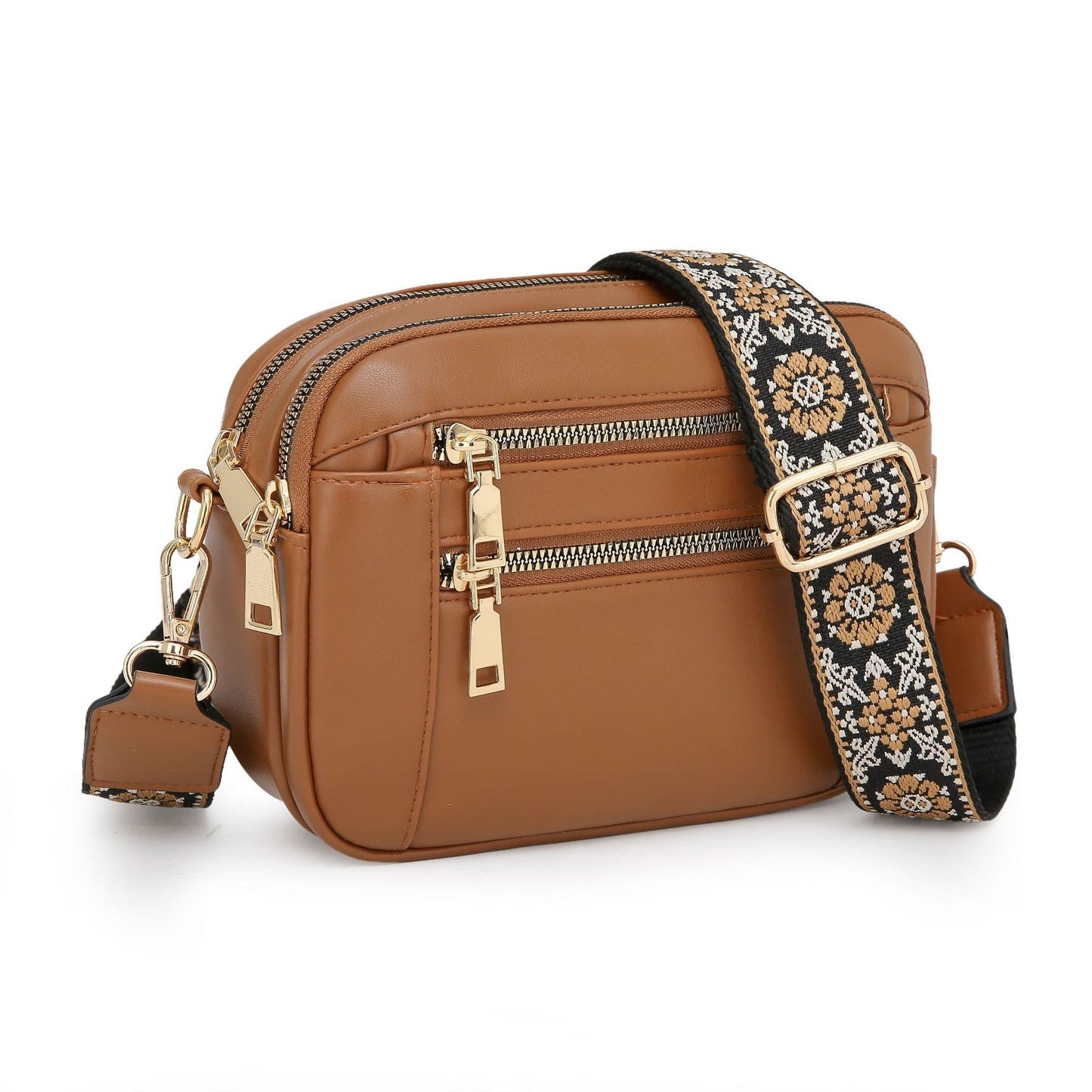 Ladies' Small Square Bag Two - tone Leather Crossbody Bag Large - capacity PU Crossbody Wallet Multi - functional For Women's Bag - Hamora