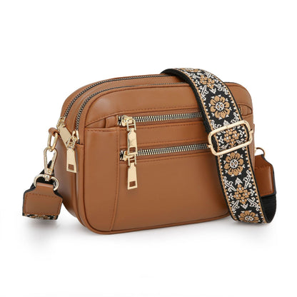 Ladies' Small Square Bag Two - tone Leather Crossbody Bag Large - capacity PU Crossbody Wallet Multi - functional For Women's Bag - Hamora