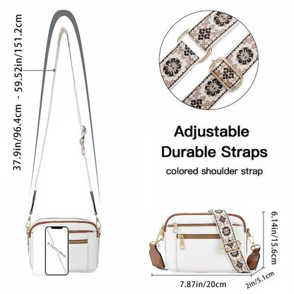 Ladies' Small Square Bag Two - tone Leather Crossbody Bag Large - capacity PU Crossbody Wallet Multi - functional For Women's Bag - Hamora