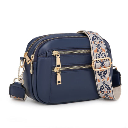 Ladies' Small Square Bag Two - tone Leather Crossbody Bag Large - capacity PU Crossbody Wallet Multi - functional For Women's Bag - Hamora