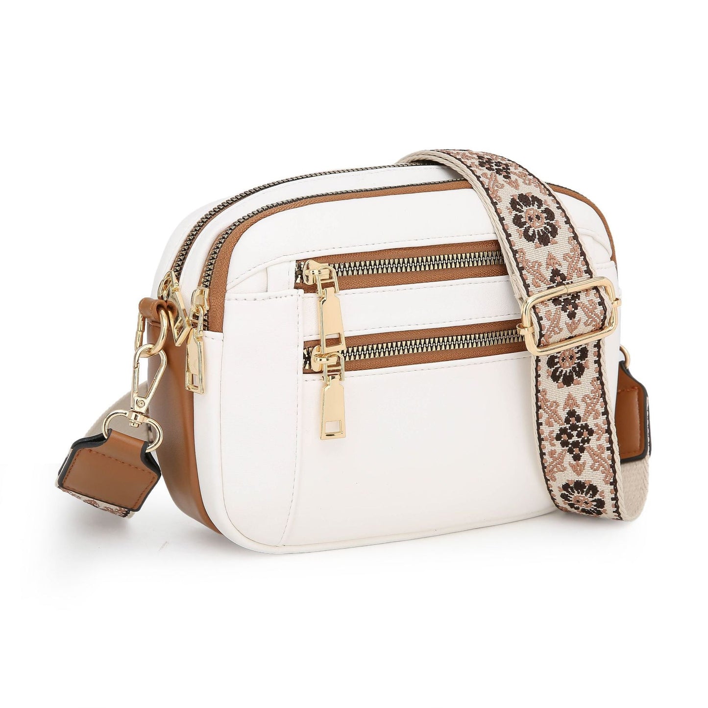 Ladies' Small Square Bag Two - tone Leather Crossbody Bag Large - capacity PU Crossbody Wallet Multi - functional For Women's Bag - Hamora