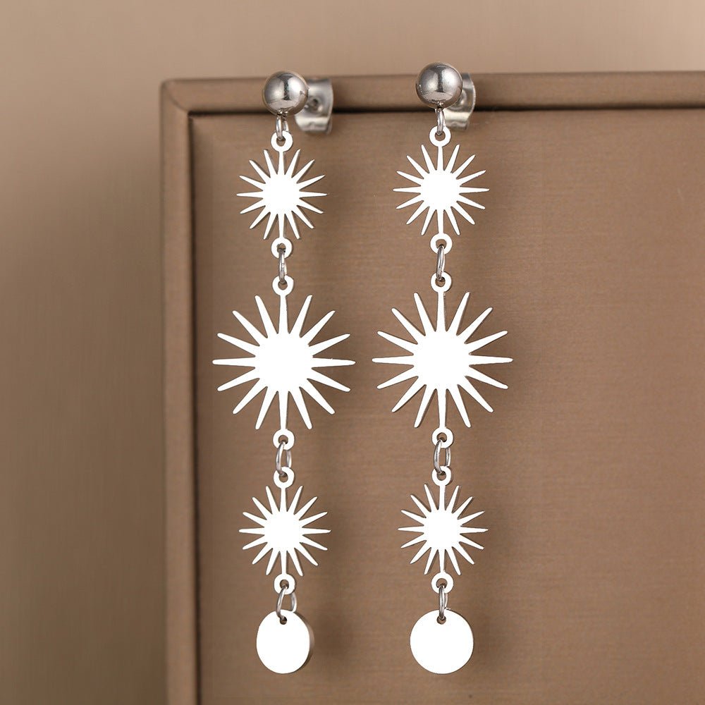 Long Tassel Stainless Steel Ornament New Multiple Suns - Hamora