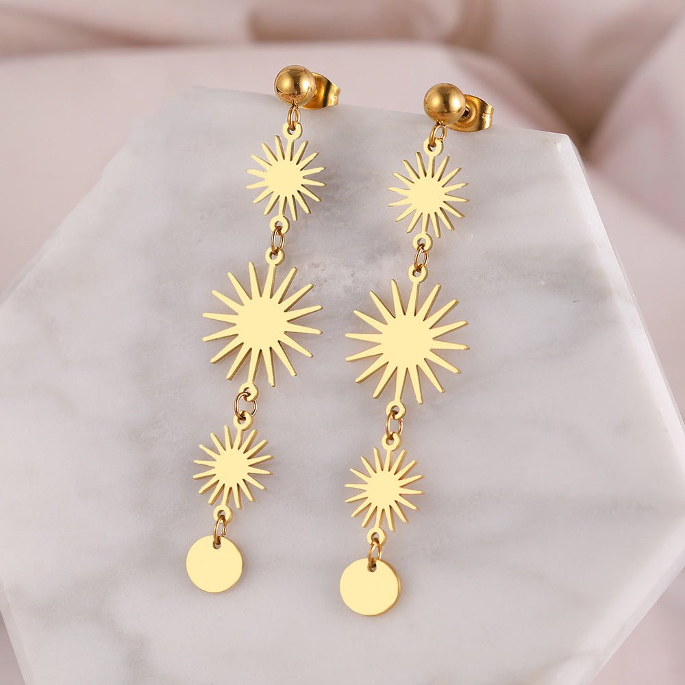 Long Tassel Stainless Steel Ornament New Multiple Suns - Hamora