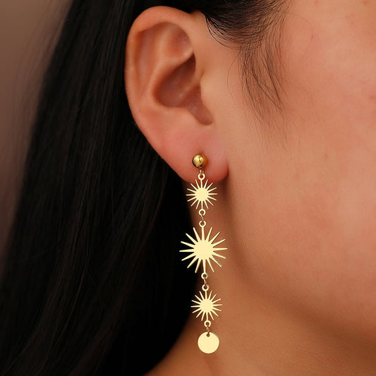 Long Tassel Stainless Steel Ornament New Multiple Suns - Hamora