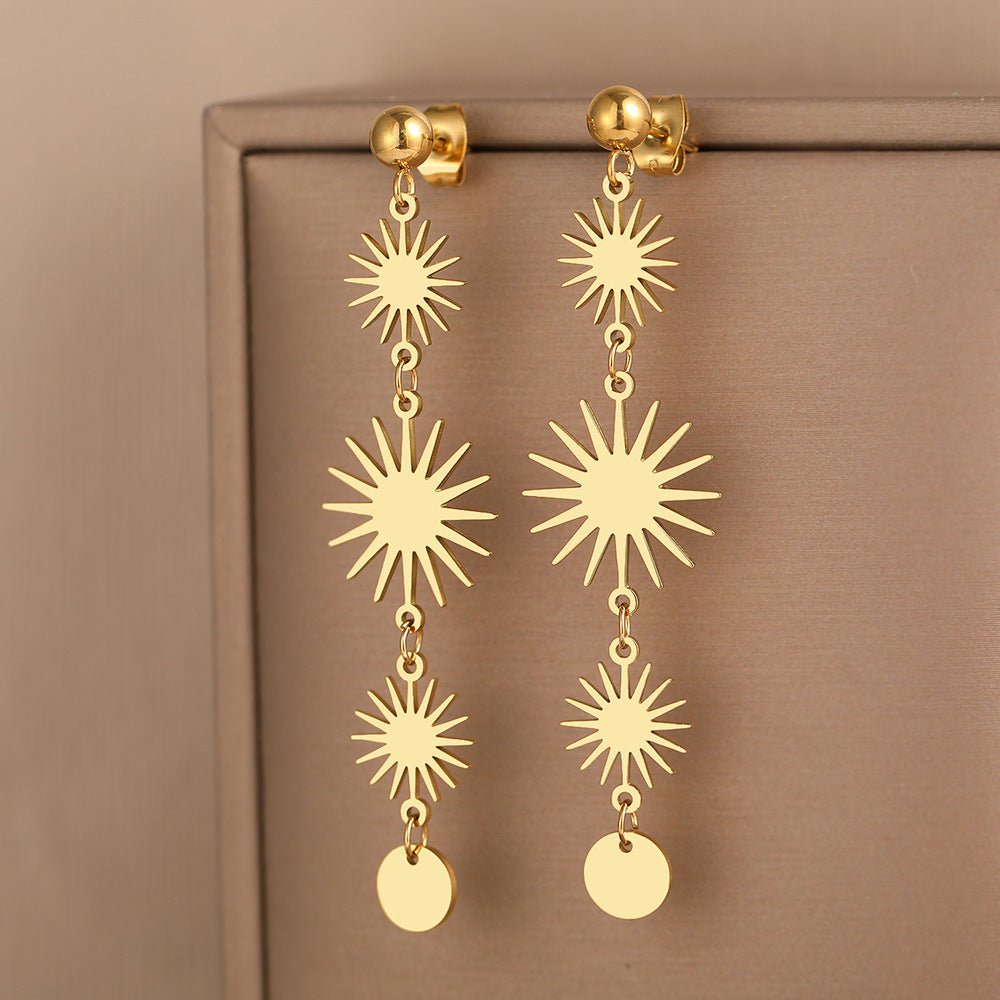 Long Tassel Stainless Steel Ornament New Multiple Suns - Hamora
