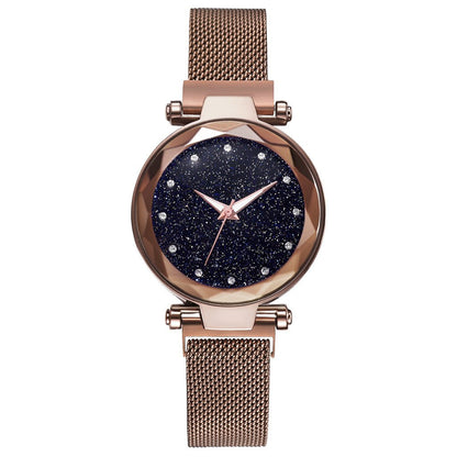 Luxury Women Watches Bracelet Set Fashion Elegant Magnet Buckle Ladies Starry Sky Watch Set Relogio - Hamora