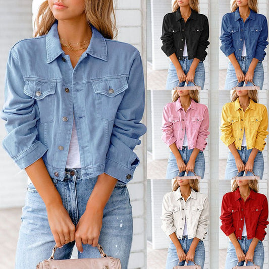 New Autumn And Winter Denim Jacket Jacket Long - sleeved Top - Hamora