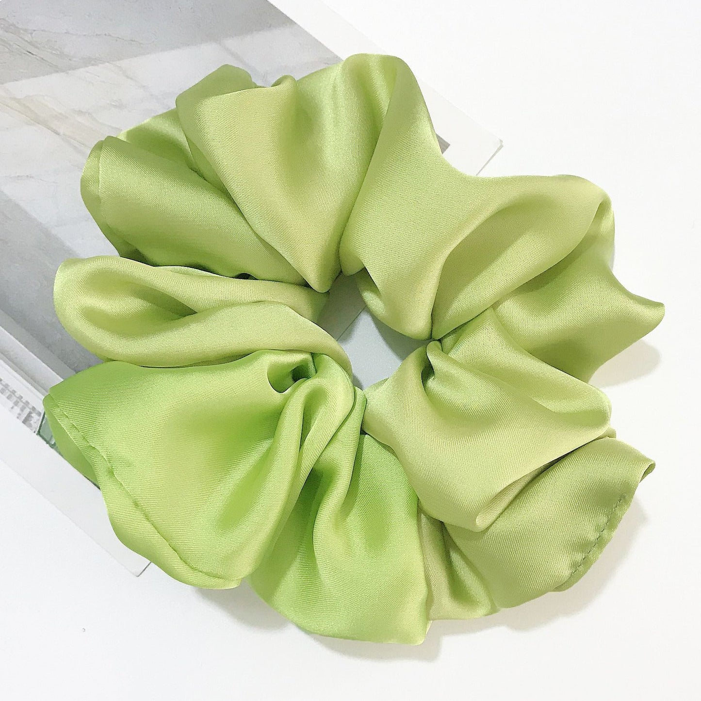 Oversized Smooth Satin Large Intestine Circle Hair Tie - Hamora