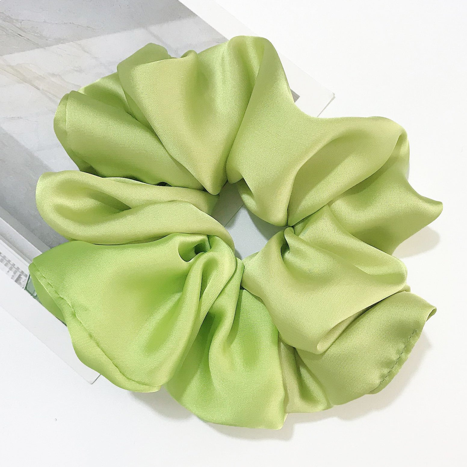Oversized Smooth Satin Large Intestine Circle Hair Tie - Hamora