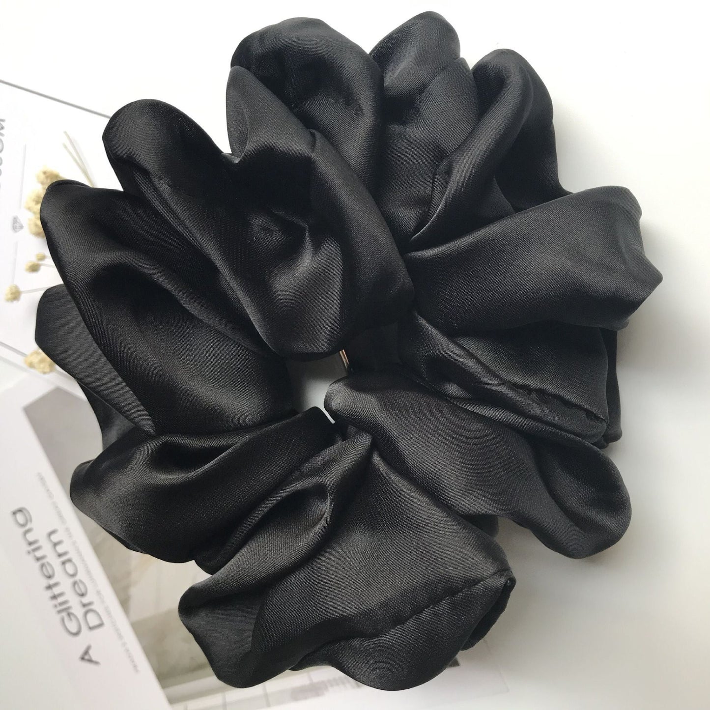Oversized Smooth Satin Large Intestine Circle Hair Tie - Hamora