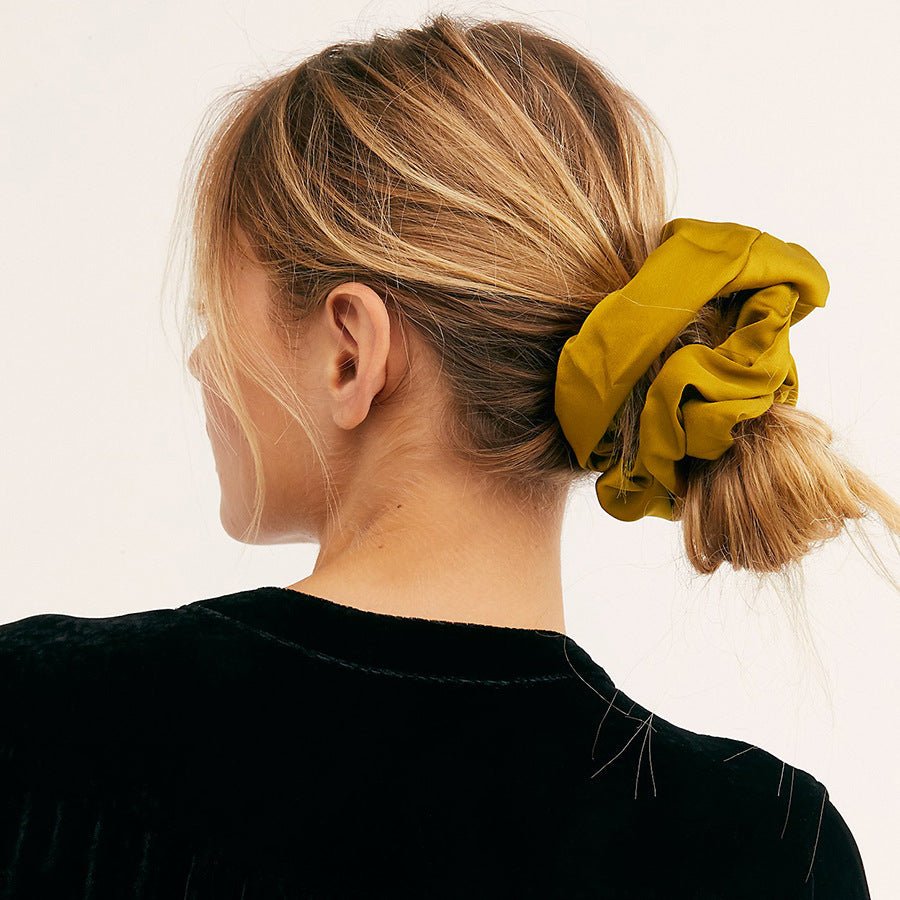 Oversized Smooth Satin Large Intestine Circle Hair Tie - Hamora