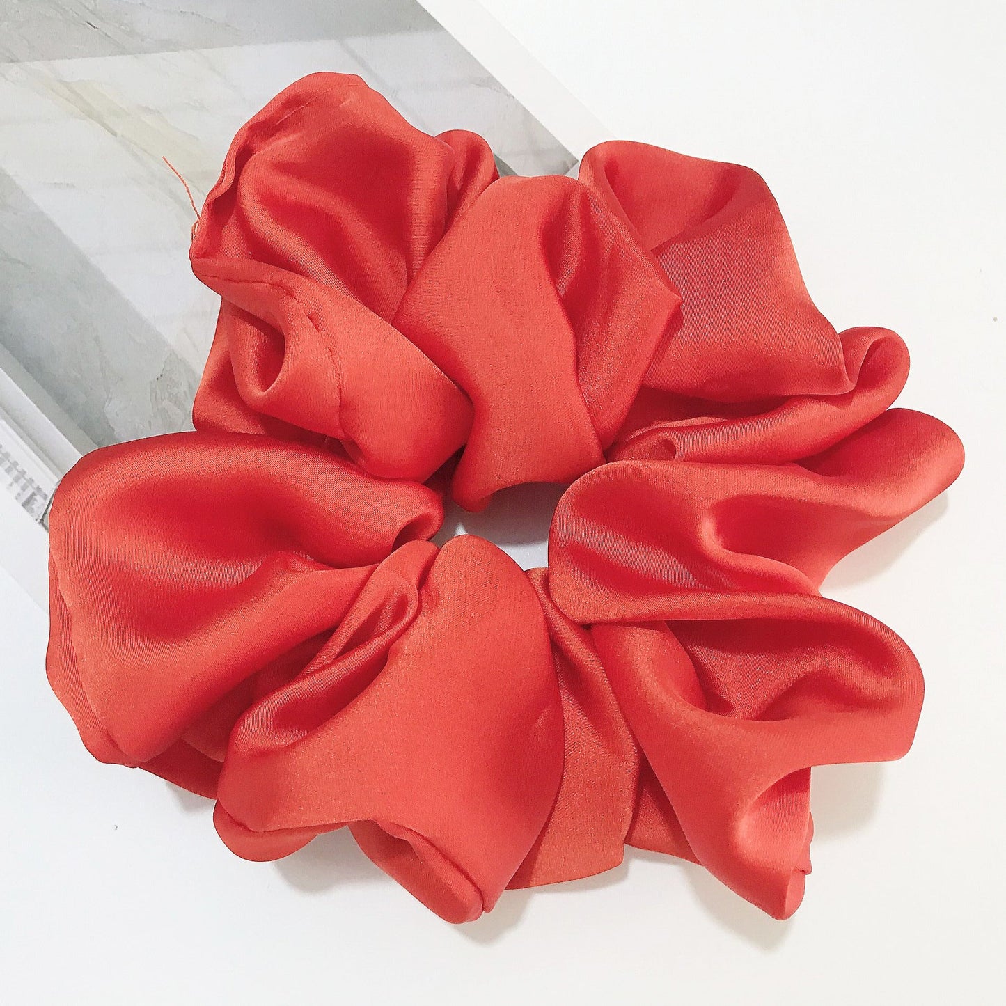 Oversized Smooth Satin Large Intestine Circle Hair Tie - Hamora
